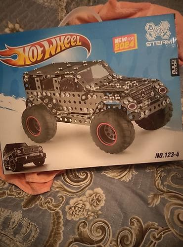 dəmir pullar: Hot Wheels STEAM metal konstruksiya dəsti – off-road jeep modelı — 2