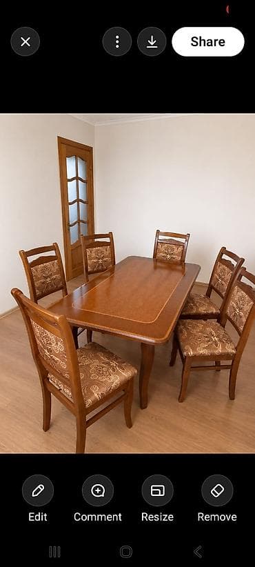 oturaca: Qonaq otağı üçün, İşlənmiş, 6 stul — 1