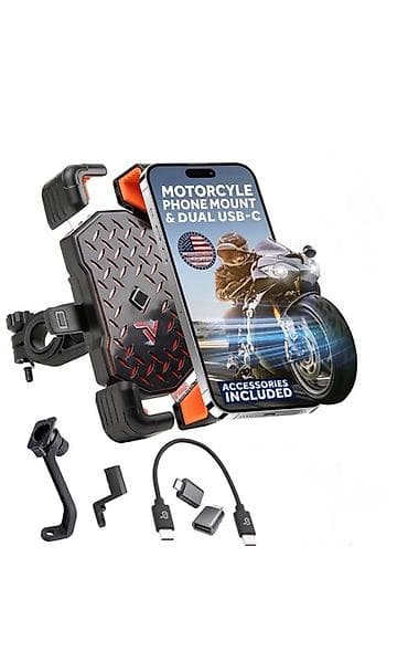 Aksesuarlar və tüninq: Motosiklet üçün telefon tutacağı və USB enerji çıxışı olan şarjlı — 2