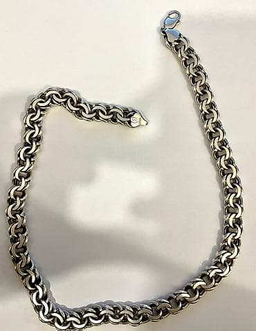 rekert sep: Gümüş boyunbağı - Material: 925 əyar gümüş (möhürlü) - Çəki: 142 qram — 1