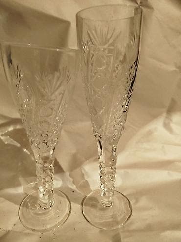 kafeyni serviz: Kolleksiya qab-qacaq dəstləri 1) Şüşə şampan/qəlyanaltı qədəh dəsti - — 9