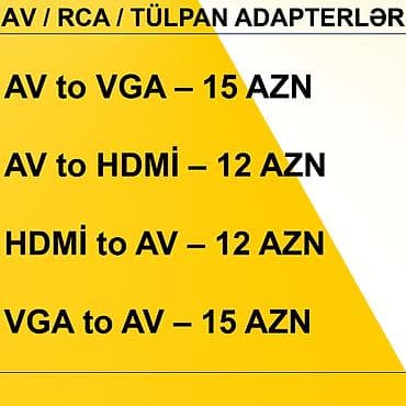 Masaüstü kompüterlər və komponentlər: AV/RCA/Tülpan Adapterlər/Konverterlər (Çeviricilər) ⭐AV to VGA – 15 — 2