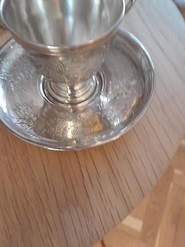 RUSSIAN, VICTORIAN silver TEA CUP & SAUCER, 1892, 120 gramm — 7
