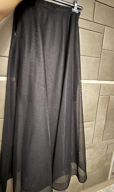 torlu qadın ətəkləri: Qara şifon/til tipli torlu ətək - Rəng: dərin qara - Parça: incə — 2