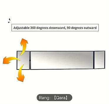 kompressor teh: Avtomobil üçün panoramik salon arxa görüntü güzgüsü - Rəng: Qara - — 5