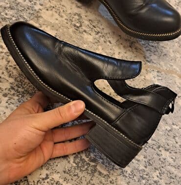 dəri qadın botilyonu: Ölçü: 37, rəng - Qara, İşlənmiş — 3