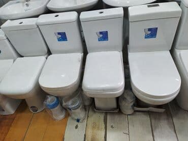 cen bak: Ağ rəngdə, keramika materialdan hazırlanmış unitaz. Bu unitazlar hamam — 1