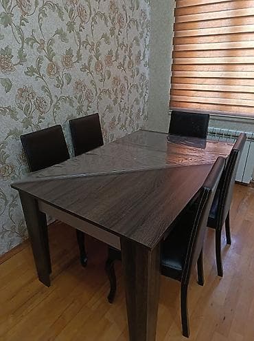 Mədəyra mebel masa dəsti - Dəst: Masa + 5 ədəd stul - Masa modeli