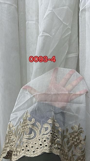Tül pərdə – model 0093 seriyası - Material: incə, işıqlı tull (yarı