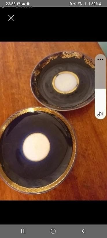 Комнатные растения: Məhsul: Porcelan nəlbəki dəsti (2 ədəd) - Rəng: tünd lacivərd/qaraya — 1