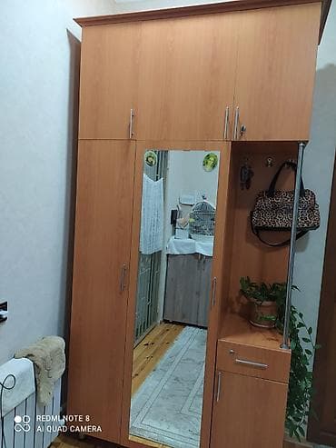 kiçik dolab: 5 qapı, Güzgülü, Qəhvəyi, Digər material, Açılan, Düz dolab — 2