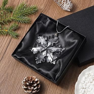 Bayram məhsulları: Büllur Qar Dənəsi Asma Bəzək - Material: çoxüzlü kəsimli şəffaf — 2