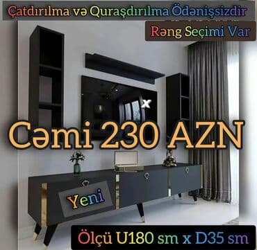 rezin pol: Yeni, Künc Tv altlığı, Polkalı, Laminat, Azərbaycan — 1