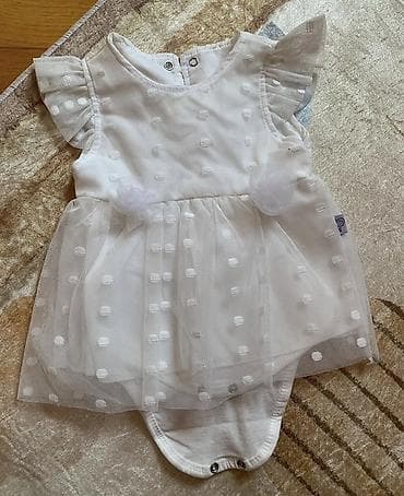 Ağ rəngli uşaq geyimi – donlu bodi - Model: bodi altlı qız uşağı donu