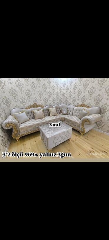 metbex divan desti: Künc divan, Açılmayan, Bazasız, Vеlur parça, Çatdırılma yoxdur — 4
