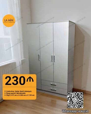 açıq dolab: Açılan, 3 qapılı Düz dolab, Şifonyer — 1