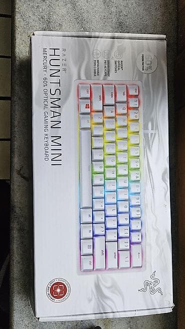 Razer Huntsman Mini (Mercury) – 60% optik gaming klaviatura -