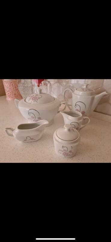 Çay dəsti, rəng - Ağ, Farfor