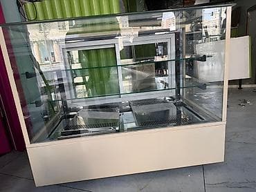 Şirniyyat və içkilər üçün soyuducu vitrin - Şüşə vitrinli, panoramik