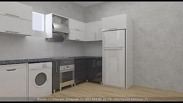 Mətbəx mebeli dəsti – modern dizayn - Yuxarı-aşağı asma şkaflar — 4