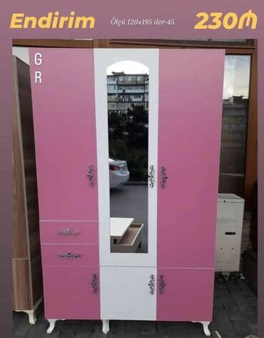 Oğlan və qız üçün, Yeni, 3 qapılı, Açılan, Düz dolab