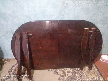 Qonaq masası, İşlənmiş, Açılan, Taxta, Oval masa