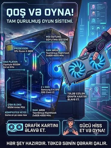 oyuncu komputer: Oyun kompüteri. Videokartsiz. cüzi Razılaşmaq olar Game On akvarium — 1