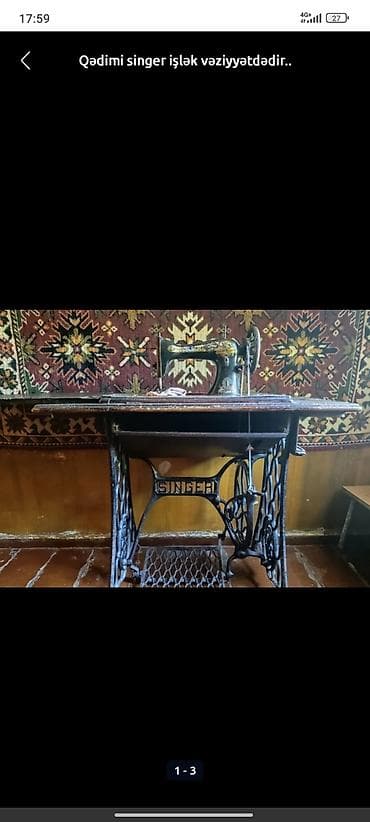 paltar tikən maşin: Tikiş maşını Müğənni, İşlənmiş,Mexaniki, 1 saplı, Ödənişli çatdırılma — 1