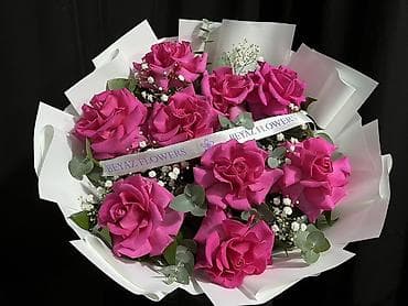 küstüm gülü: Gül dəstələri – Beyaz Flowers dizaynı - Qırmızı güllərdən ibarət — 7