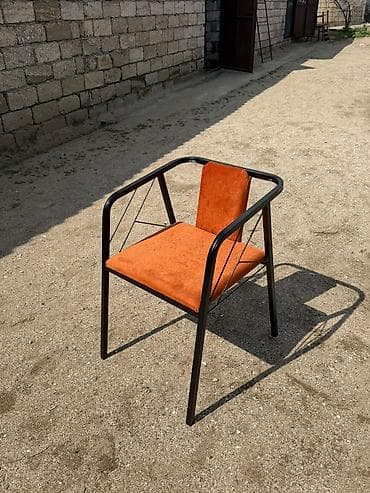 Metall karkaslı stol-stul (kreslo tipli) - Dizayn: Minimalist, açıq