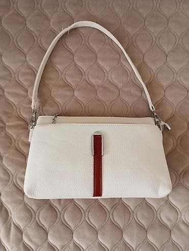 parfois az: Ağ rəngli qadın çantası – mini/çiyin modeli - Material: xırda dənəli — 3