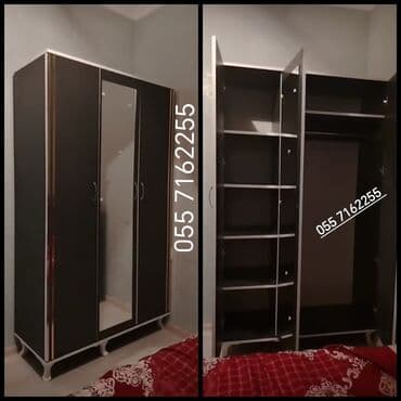 paltar asma: Açılan, 4 qapılı Düz dolab, Qarderob, paltar dolabı — 6