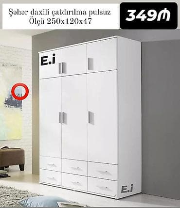 Yeni, 5 qapı, Siyirməli, Ağ, Açılan, Düz dolab