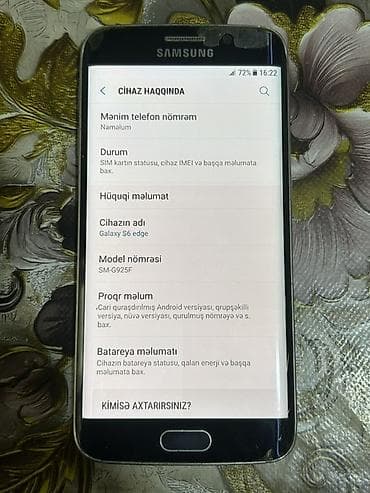 qaz paneli: Samsung Galaxy S6 Edge, 32 GB, rəng - Qara, Qırıq — 2