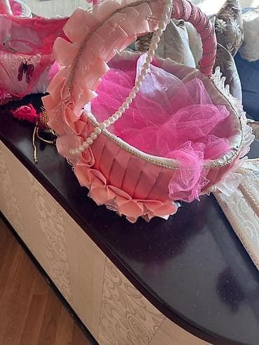 Tekstil: Dekorativ səbətlər dəsti – xonça/qonaqlıq üçün - 4 ədəd əl işi — 6