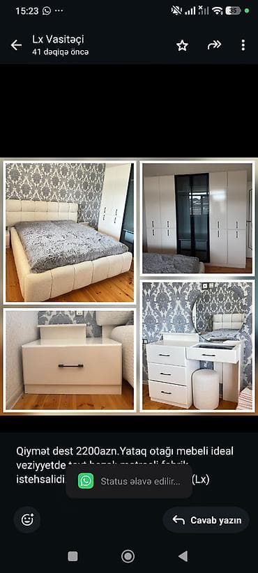 Qiymət dest 2200azn.Yataq otağı mebeli ideal veziyyetde taxt bazalı — 1