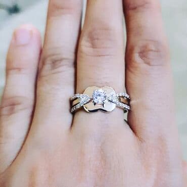 tək qaş: Nişan, Üzük, Sarı qızıl, 585 Əyar — 2