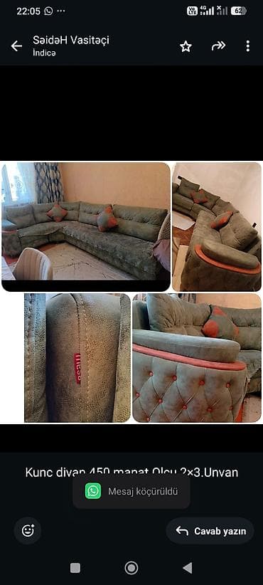 Kunc divan 450 manat.Olcu 2×3.Unvan Masazir.SH