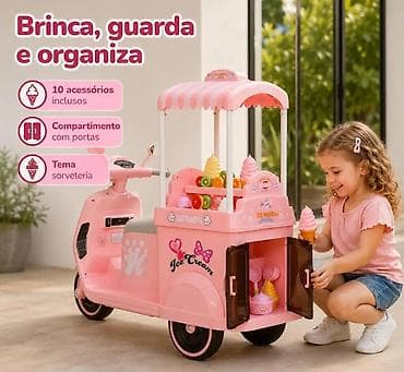 Uşaq üçün elektrik maşınları: Uşaq üçün elektrikli “Ice Cream” skuteri – dondurma köşkü temalı — 4