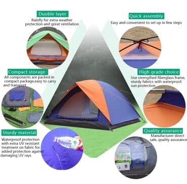 cadır kamp: Cadir palatka teze mallar 🔺2 qat parca 4 fesil cadir 🔺200x200 sm — 3