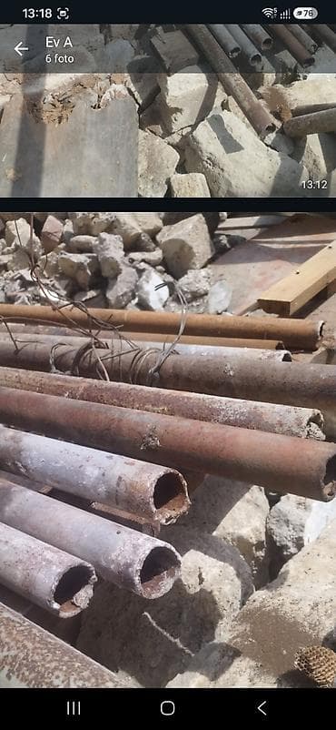 Metall borular dəsti - Material: polad - Növ: dairəvi, içi boş