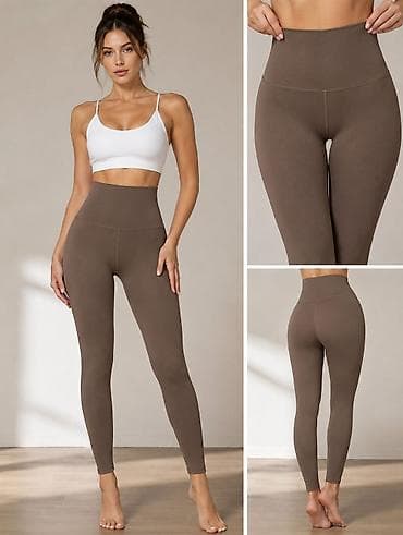 Yüksək belli, qrifon rəngli qadın fitnes taytı - Parça: elastik — 1
