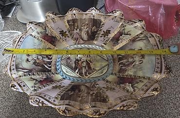 aksesuar qabi: Qızılı naxışlı dekorativ porselen meyvə qabı - Material: parlaq şirli — 3