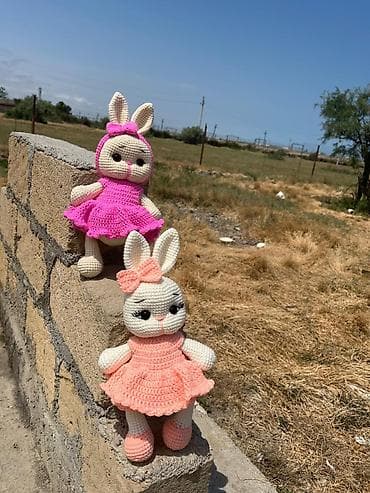 Yumşaq oyuncaqlar: Amigurumi dovşan oyuncağı – əl işi toxunma - Material: yumşaq — 8