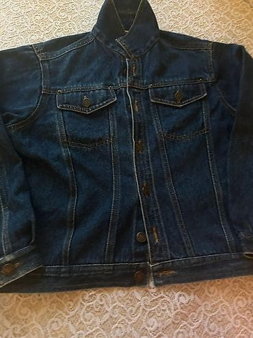 kisi ucun cins kurtkalar: Klassik tünd-mavi cins gödəkçə - Material: 100% denim (cins), sıx — 2