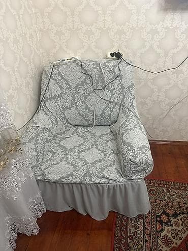 makiyaj stolu: Divan və kreslo dəsti üçün elastik üzlüklər - Model: Klassik naxışlı — 3