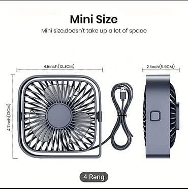 Техника и электроника: TOPK USB Masa Ventilyatoru – Mini ölçü, səssiz və güclü sərinlik - — 4