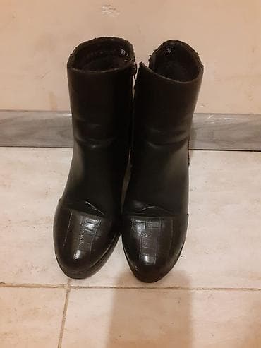 женские сапоги: Qadınlar üçün qış dəsti 1) Uzun palto - Rəng: açıq bej - Material — 2