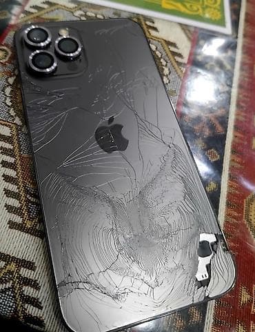 apple notebook: IPhone 12 Pro Max, 128 GB, Space Gray, Qırıq — 1