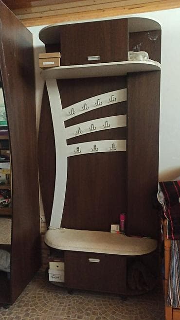 şifonerlər: Dəhliz üçün çoxfunksiyalı giriş mebeli dəsti - Rəng: tünd qoz + açıq — 2
